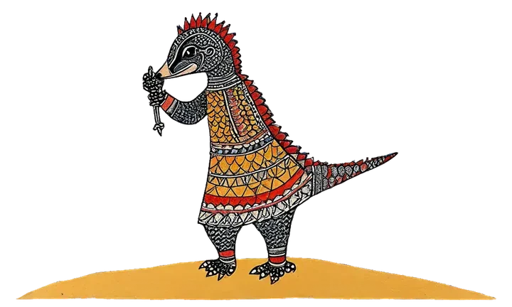 The pangolin scribe holding a small device