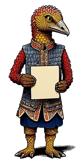 The pangolin scribe holding a plain flat card in both hands in front of itself